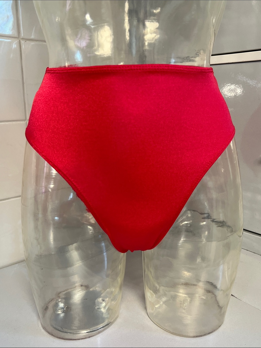 Red Shimmery Spandex Dance Briefs S NWOT